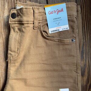 Cat & Jack NWT Boys Khaki Sz 14 Jeans Casual Wear Straight Leg Pants Uniform